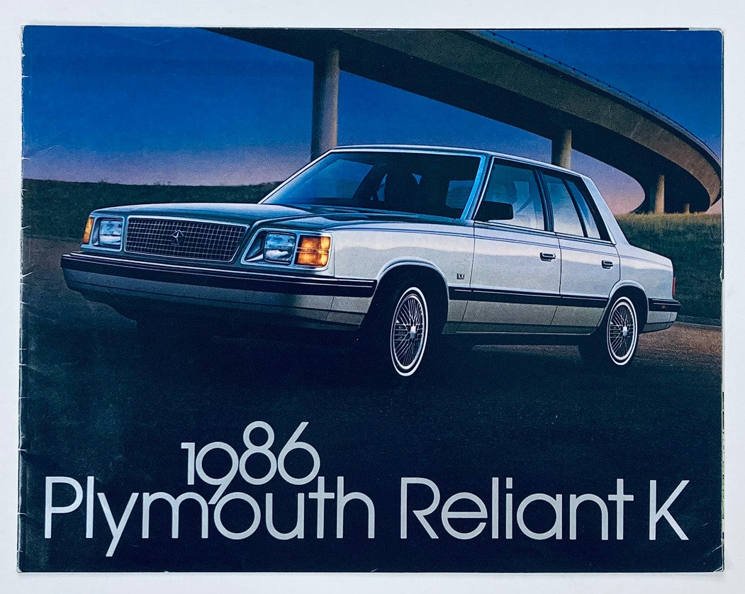 1986 Plymouth Reliant K Dealer Showroom Sales Brochure Guide Catalog