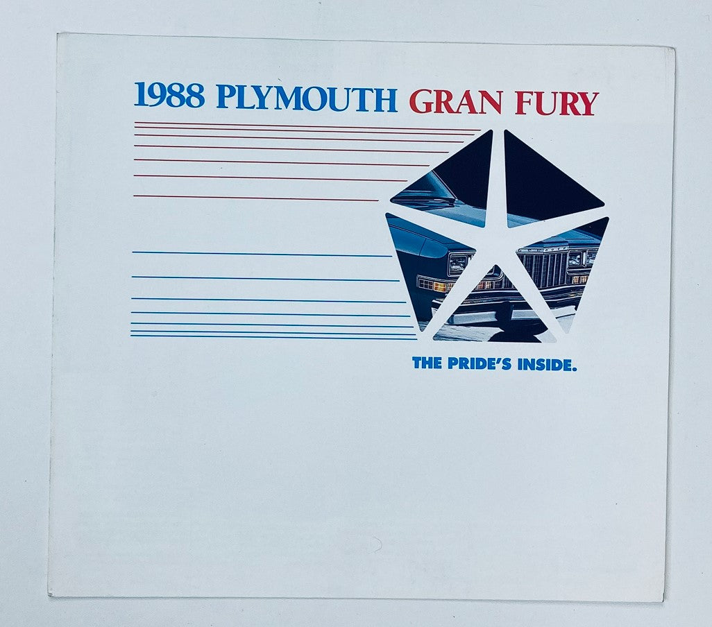 1988 Plymouth Gran Fury Dealer Showroom Sales Brochure Guide Catalog