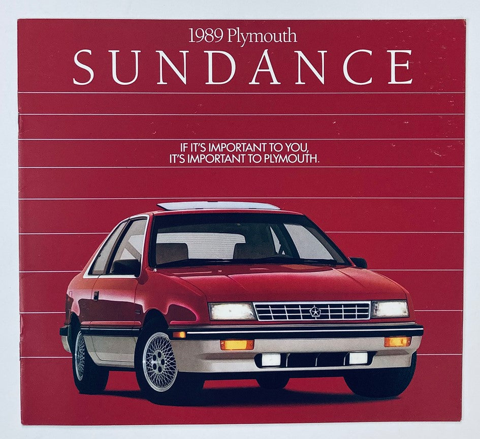 1989 Plymouth Sundance Dealer Showroom Sales Brochure Guide Catalog