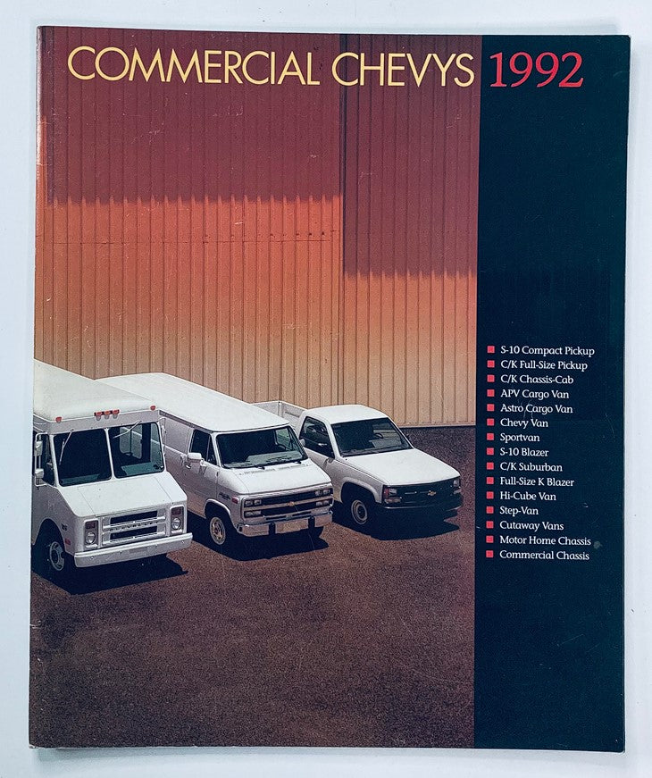 1992 Chevrolet Commercial Dealer Showroom Sales Brochure Guide Catalog