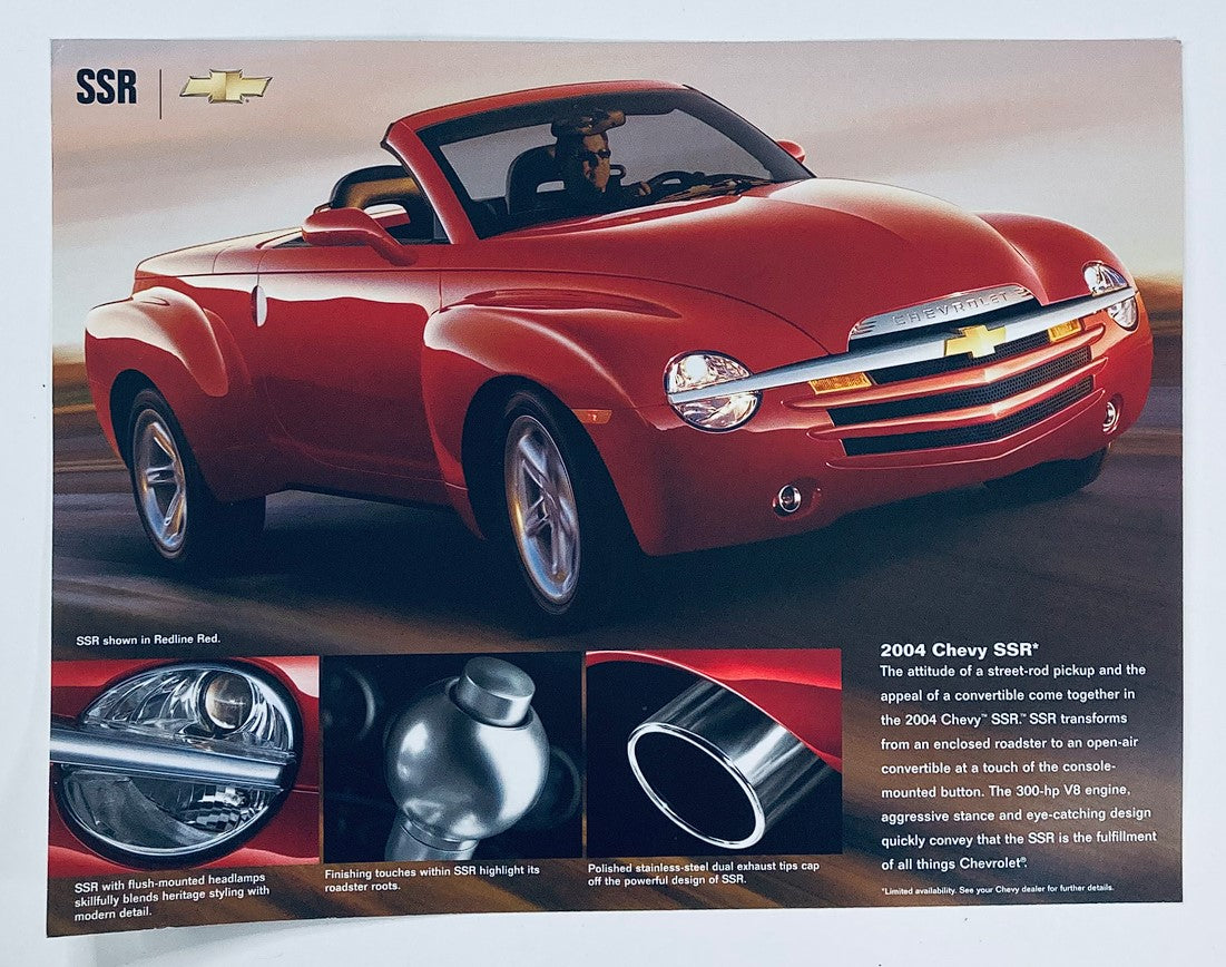 2004 Chevrolet SSR Dealer Showroom Sales Brochure Guide Catalog