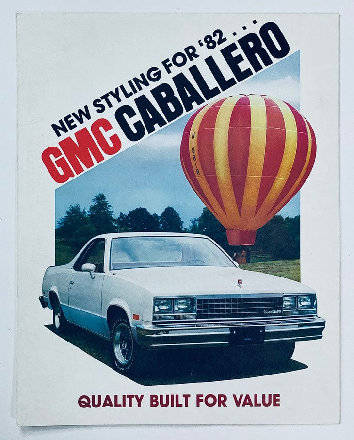 1982 GMC Caballero Dealer Showroom Sales Brochure Guide Catalog