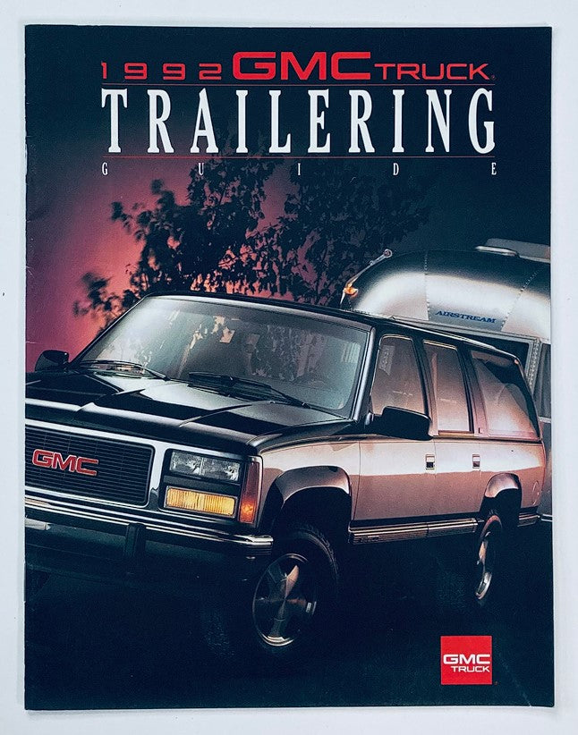 1992 GMC Truck Trailering Dealer Showroom Sales Brochure Guide Catalog