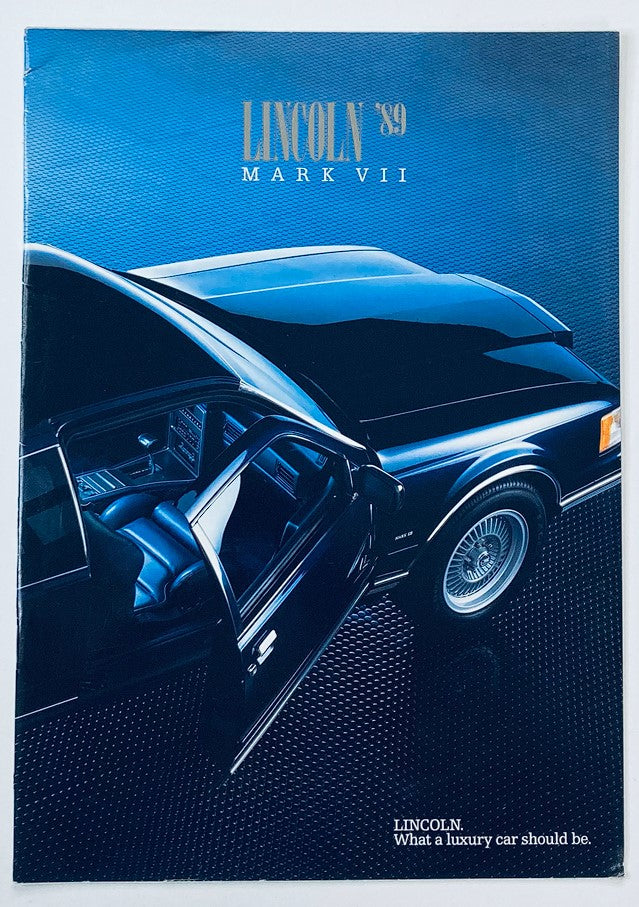 1989 Lincoln Mark VII Dealer Showroom Sales Brochure Guide Catalog