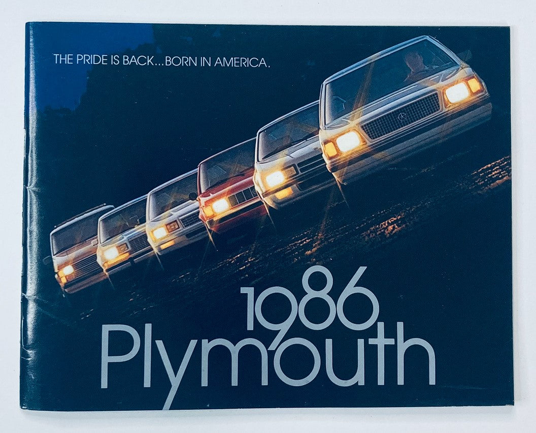 1986 Plymouth Dealer Showroom Sales Brochure Guide Catalog