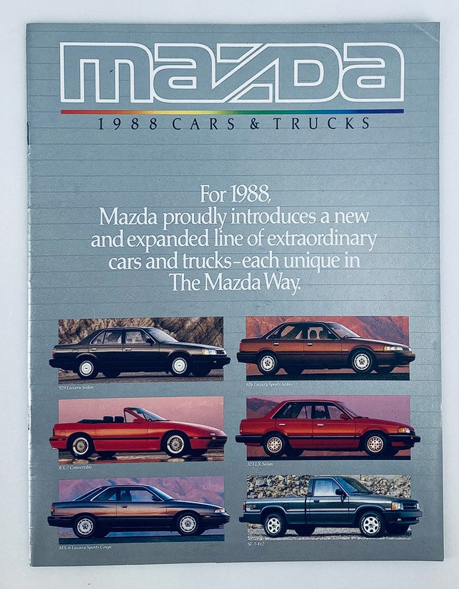 1988 Mazda Cars & Trucks Lineup Dealer Showroom Sales Brochure Guide Catalog