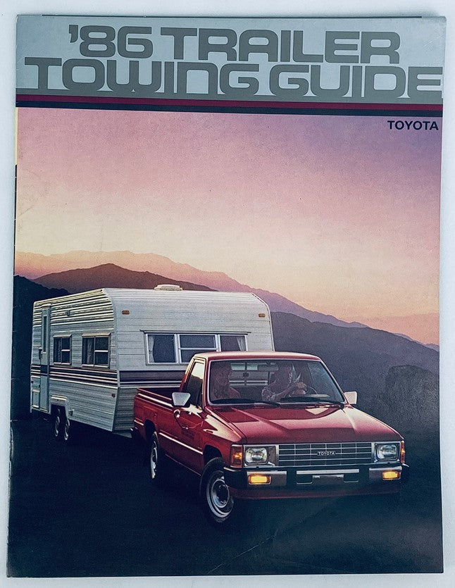 1986 Toyota Trailer Towing Dealer Showroom Sales Brochure Guide Catalog