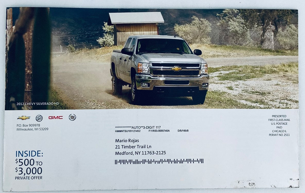 2012 Chevrolet Silverado HD Dealer Showroom Sales Brochure Guide Catalog