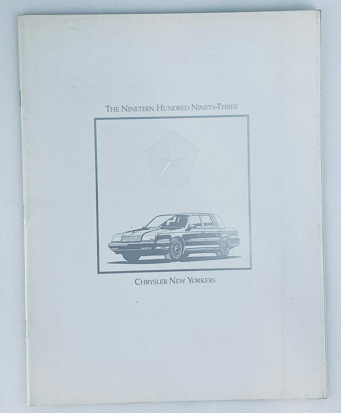 1993 Chrysler New Yorkers Dealer Showroom Sales Brochure Guide Catalog