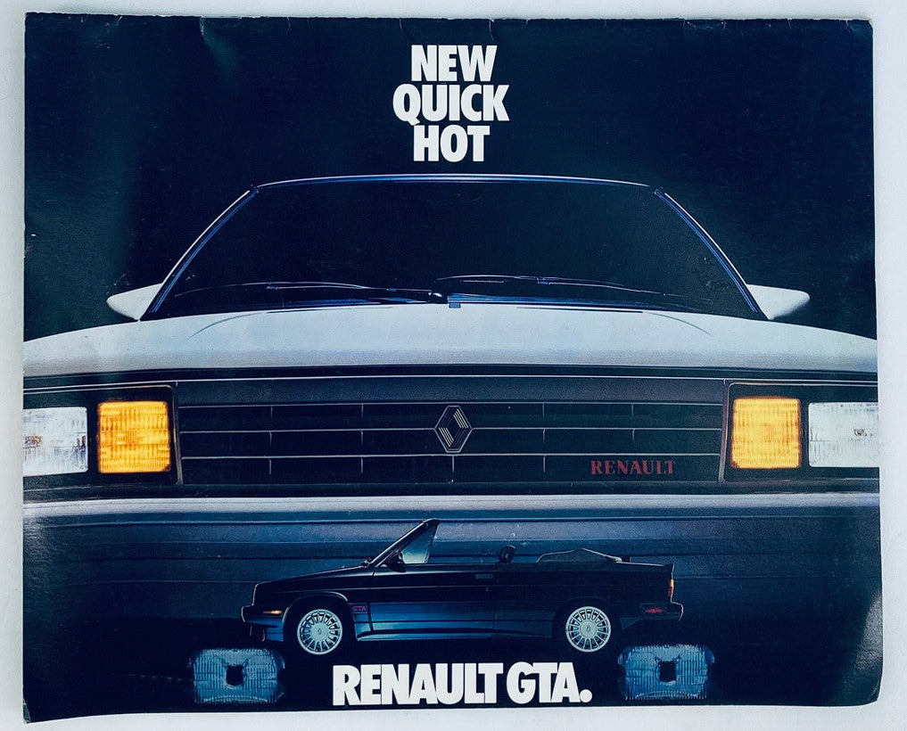 1986 Renault GTA Lineup Dealer Showroom Sales Brochure Guide Catalog