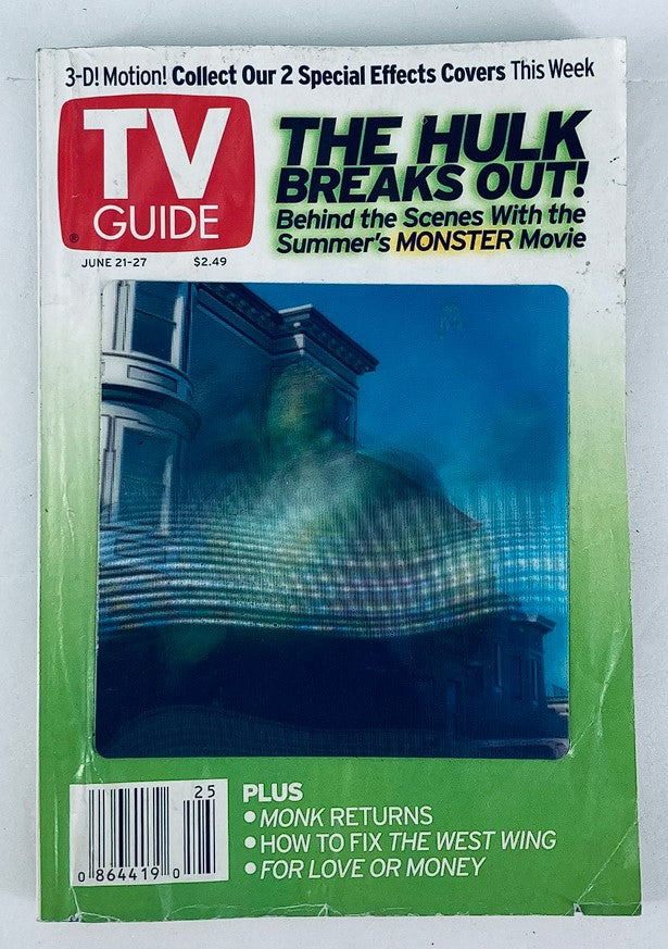 TV Guide Magazine June 21 2003 The Hulk Breaks Out NY Metro Ed. No Label