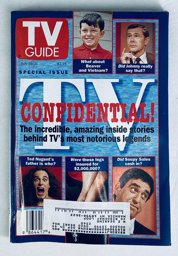 TV Guide Magazine July 25 1998 Ted Nugent, TV Confidential NY Metro Ed.