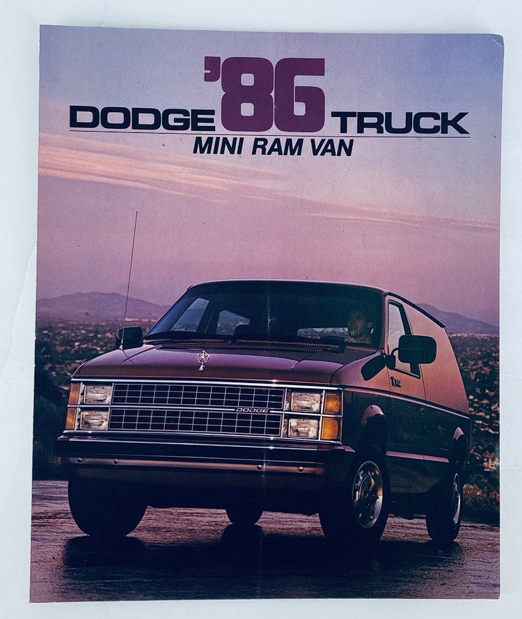 1986 Dodge Truck Mini Ram Van Dealer Showroom Sales Brochure Guide Catalog