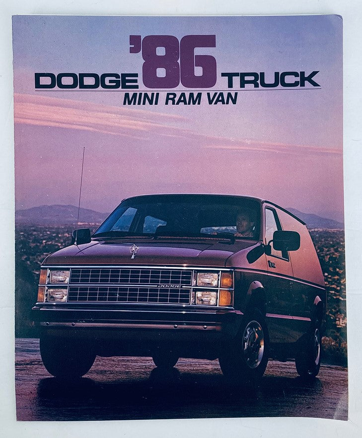 1986 Dodge Truck Mini Ram Van Dealer Showroom Sales Brochure Guide Catalog