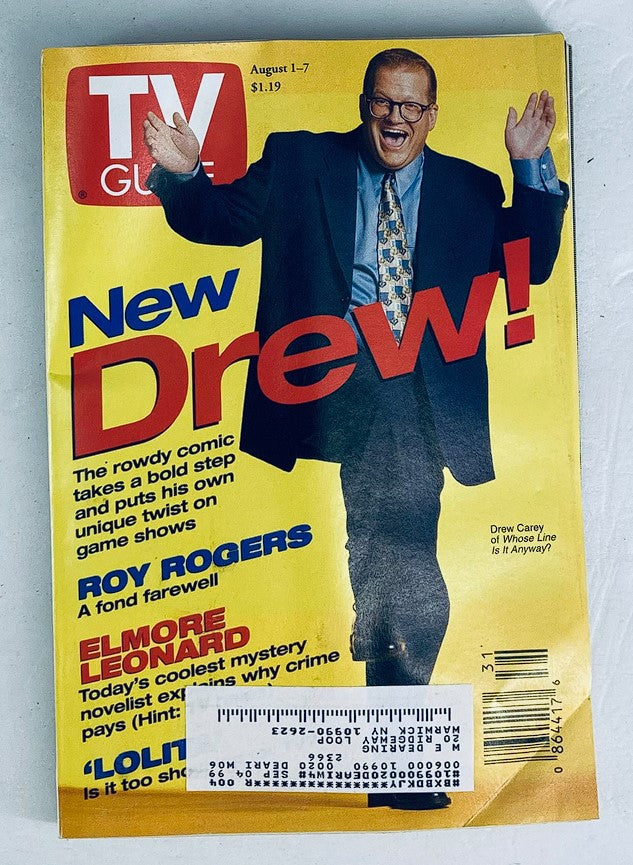 TV Guide Magazine August 1 1998 Drew Carey and Roy Rogers Farewell NY Metro Ed.