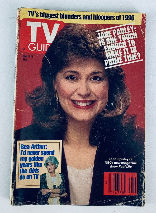 TV Guide Magazine January 5 1991 Jane Pauley NY Metro Ed. No Label