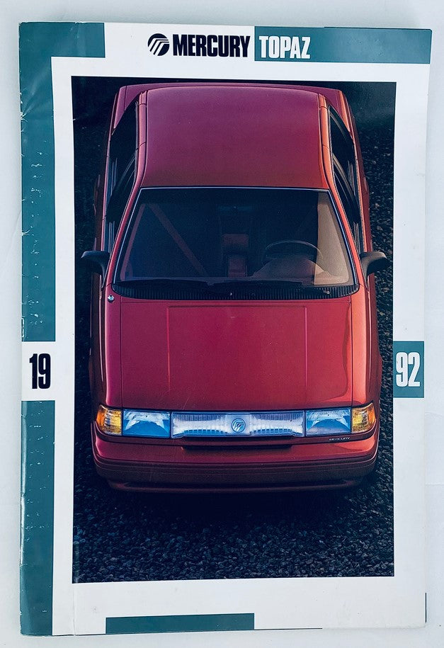 1992 Mercury Topaz Dealer Showroom Sales Brochure Guide Catalog