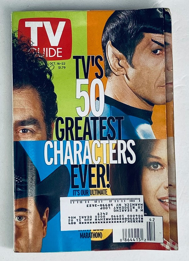 TV Guide Magazine October 16 1999 The 50 Greatest Characters NY Metro Ed.