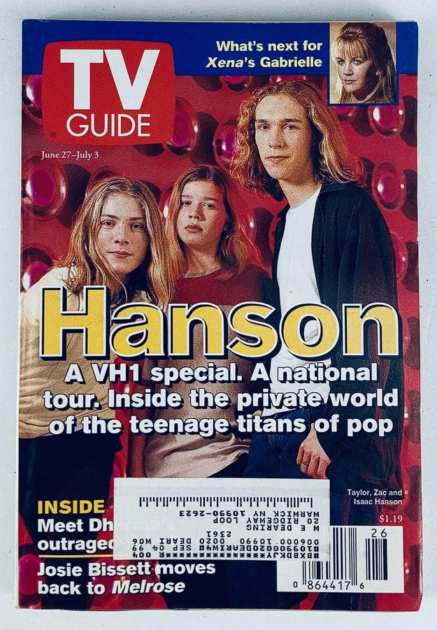 TV Guide Magazine June 27 1998 Taylor, Zac & Isaac Hanson NY Metro Ed.