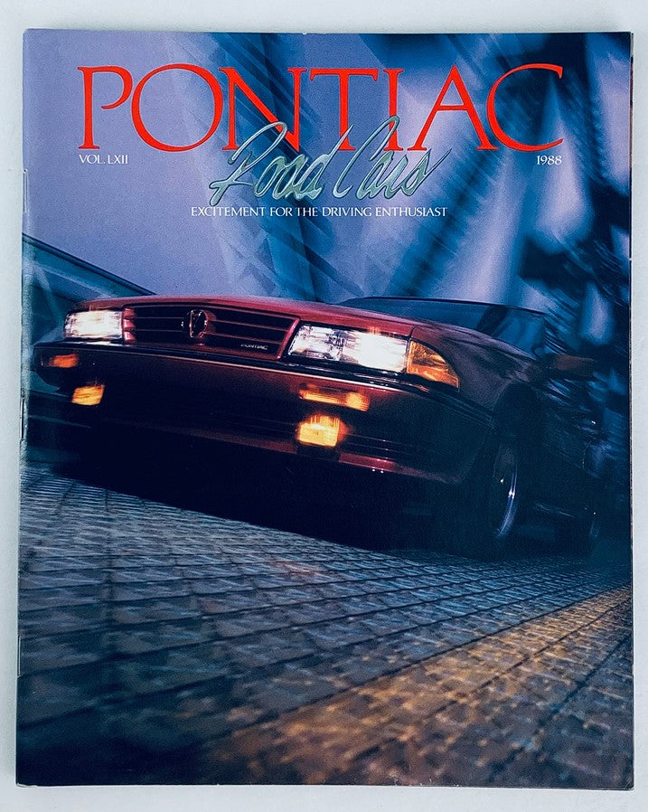 1988 Vol 62 Pontiac Road Cars Dealer Showroom Sales Brochure Guide Catalog