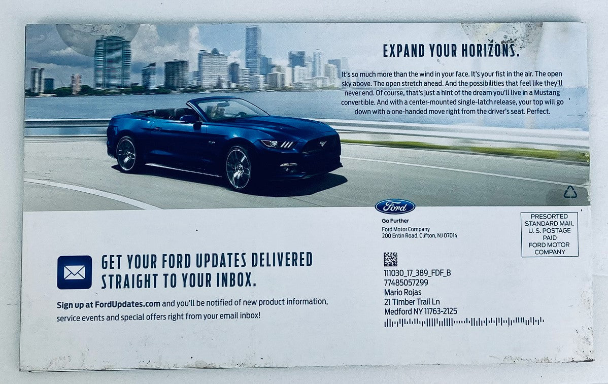 2017 Ford Mustang Dealer Showroom Sales Brochure Guide Catalog