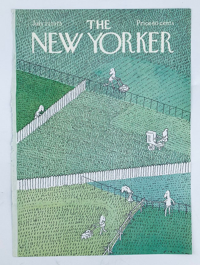 COVER ONLY The New Yorker July 21 1975 Neighbor Yards by RO Blechman No Label