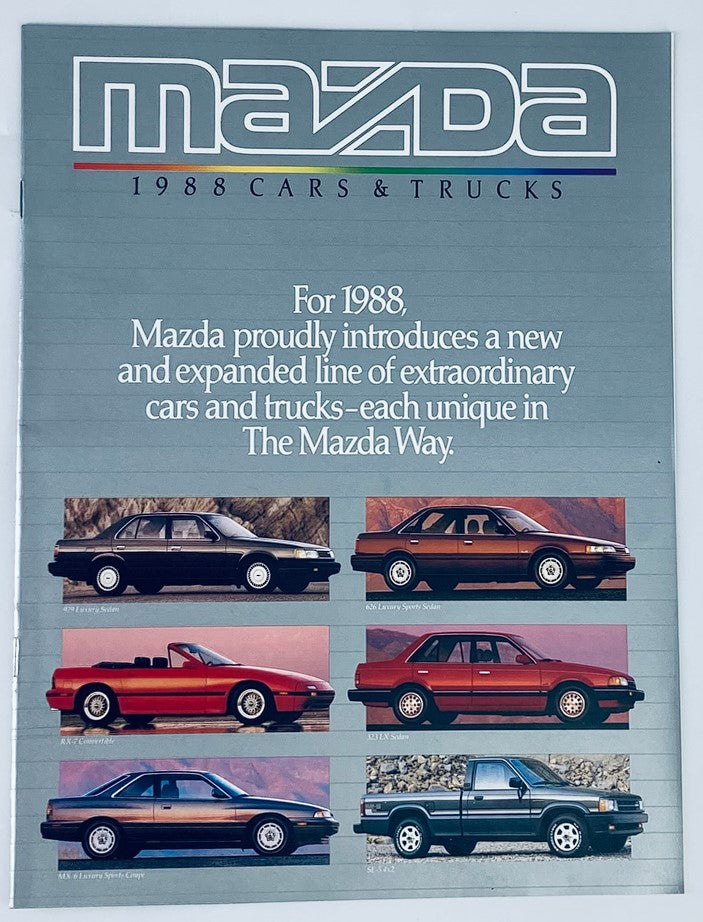 1988 Mazda Cars & Trucks Dealer Showroom Sales Brochure Guide Catalog