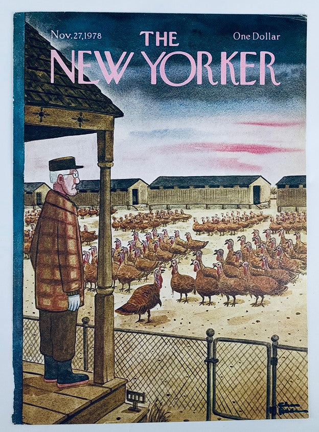 COVER ONLY The New Yorker November 27 1978 The Turkey Farm by Chas Addams