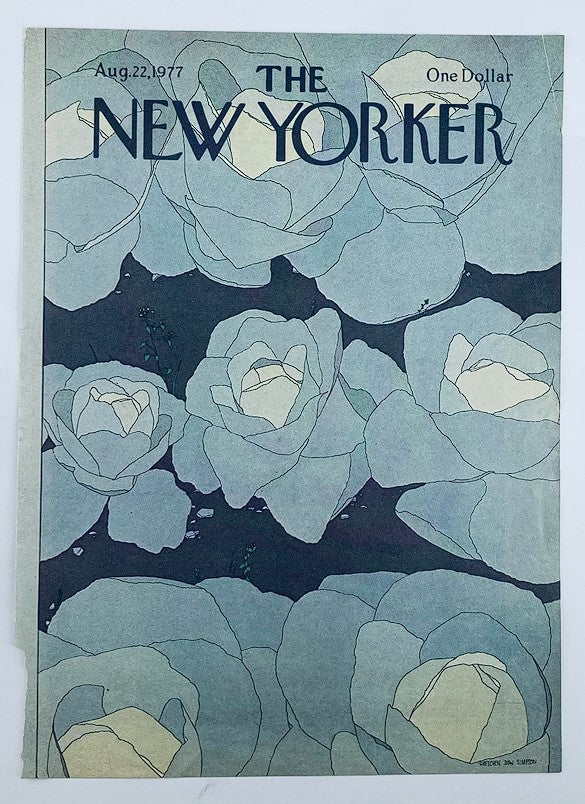 COVER ONLY The New Yorker August 22 1977 Full Bloom by Gretchen Dow Simpson