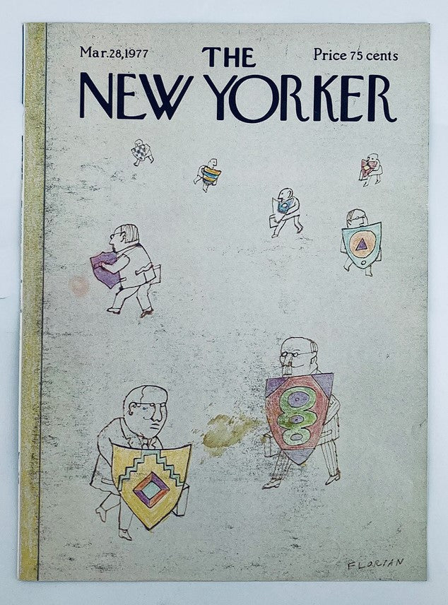 COVER ONLY The New Yorker March 28 1977 Shielded by Douglas Florian No Label