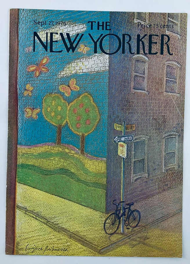 COVER ONLY The New Yorker September 27 1976 Corner Street by Eugene Mihaesco