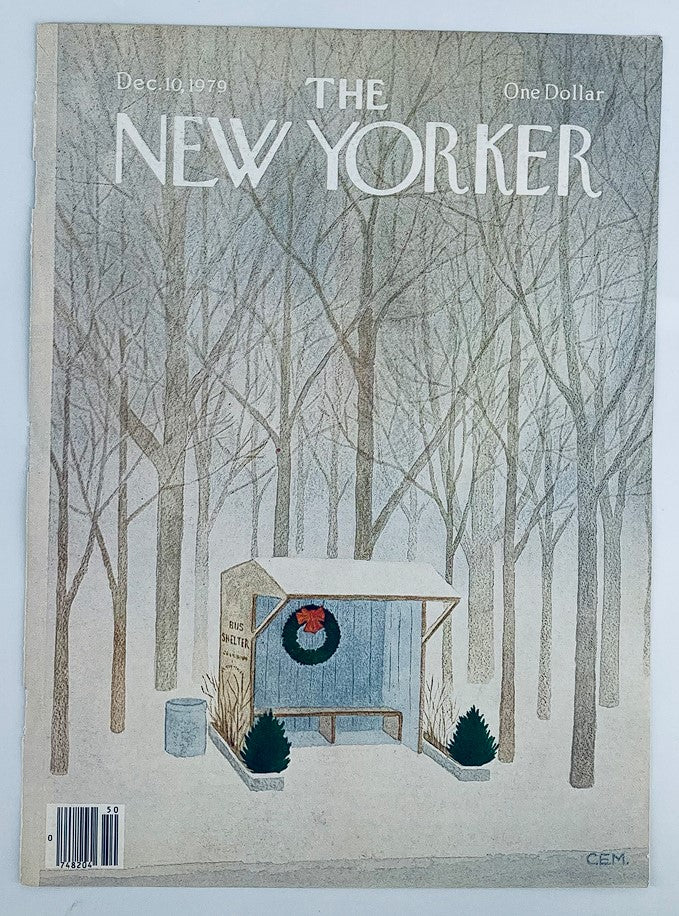 COVER ONLY The New Yorker December 10 1979 Bus Shelter by Charles E. Martin