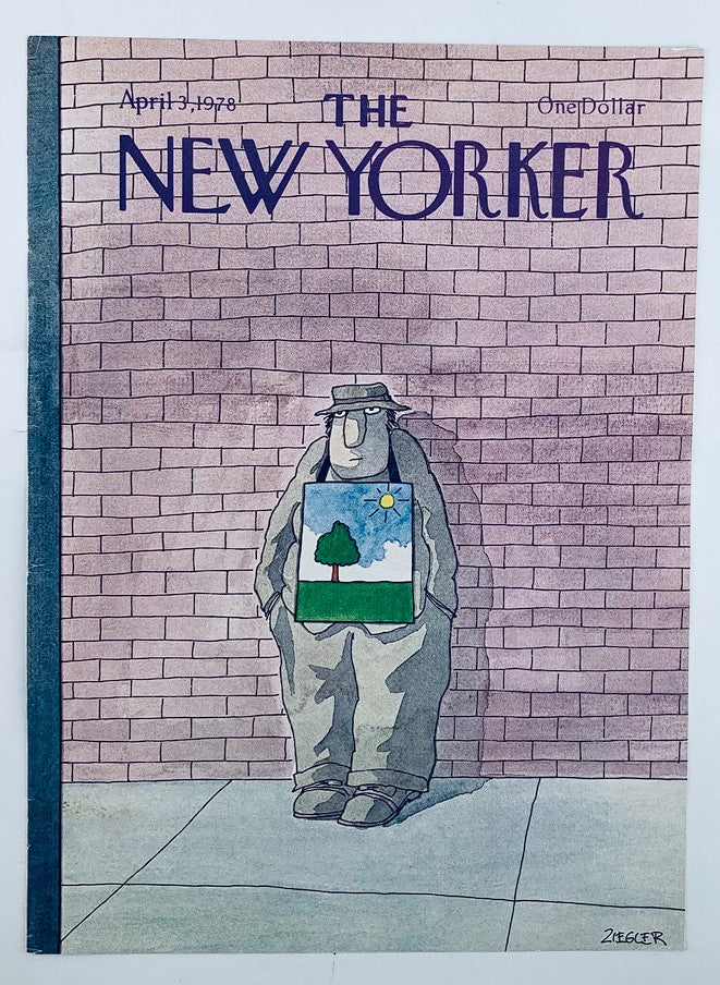 COVER ONLY The New Yorker April 3 1978 Art Canvass by Jack Ziegler No Label