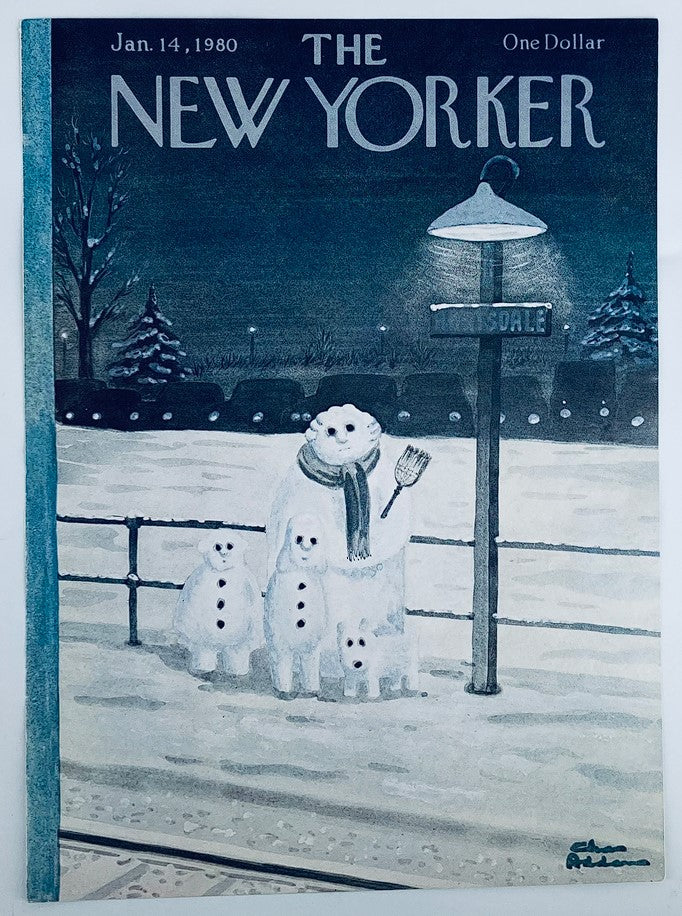 COVER ONLY The New Yorker January 14 1980 Snow Family by Chas Addams No Label