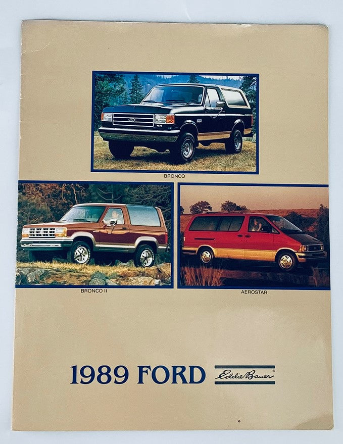 1989 Ford Bronco, Aerostar Dealer Showroom Sales Brochure Guide Catalog