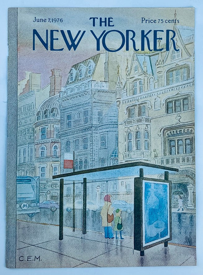 COVER ONLY The New Yorker June 7 1976 Bus Shed by Charles E. Martin No Label