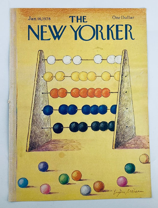 COVER ONLY The New Yorker January 16 1978 Abacus by Eugene Mihaesco No Label