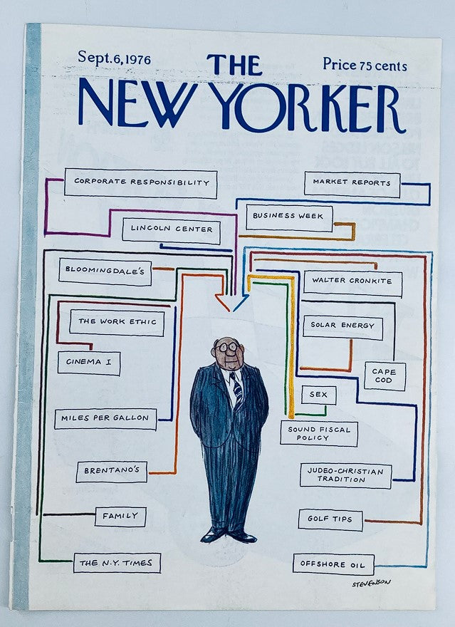 COVER ONLY The New Yorker September 6 1976 Flow Charts by James Stevenson