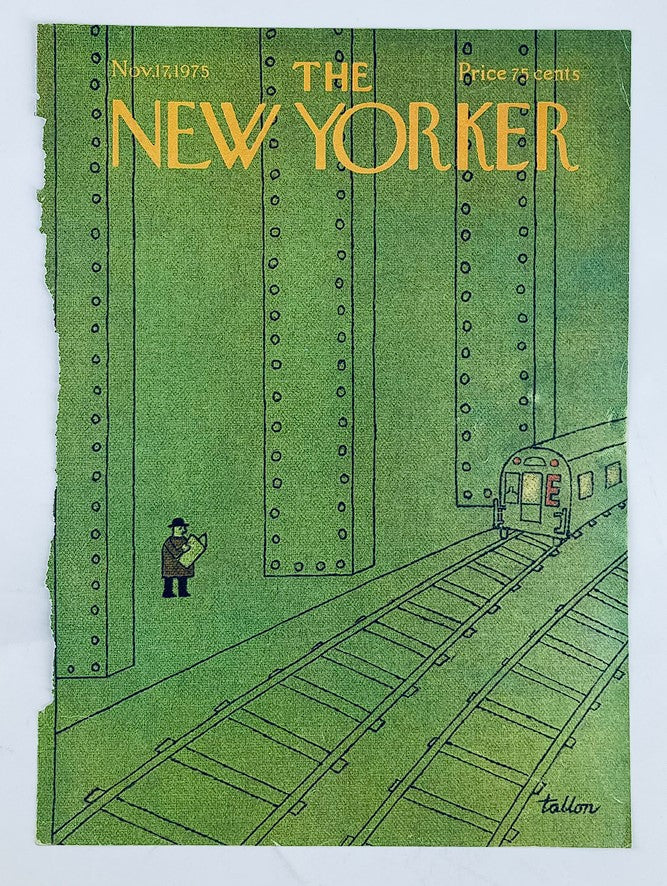 COVER ONLY The New Yorker November 17 1975 Train Station by Robert Tallon