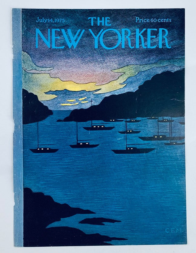 COVER ONLY The New Yorker July 14 1975 Night Boats by Charles E. Martin No Label