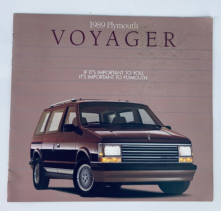 1989 Plymouth Voyager Dealer Showroom Sales Brochure Guide Catalog