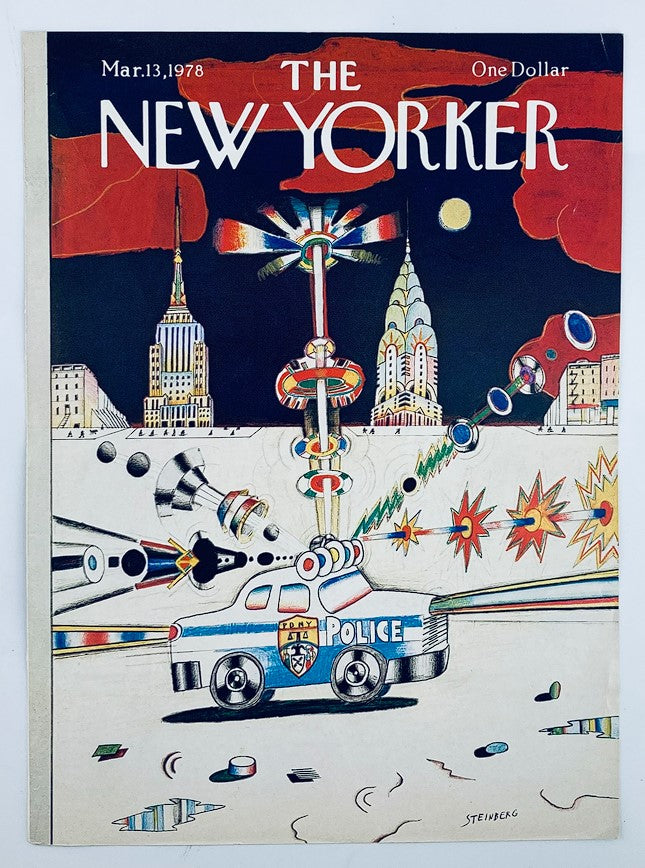 COVER ONLY The New Yorker March 13 1978 A Police Car by Saul Steinberg No Label