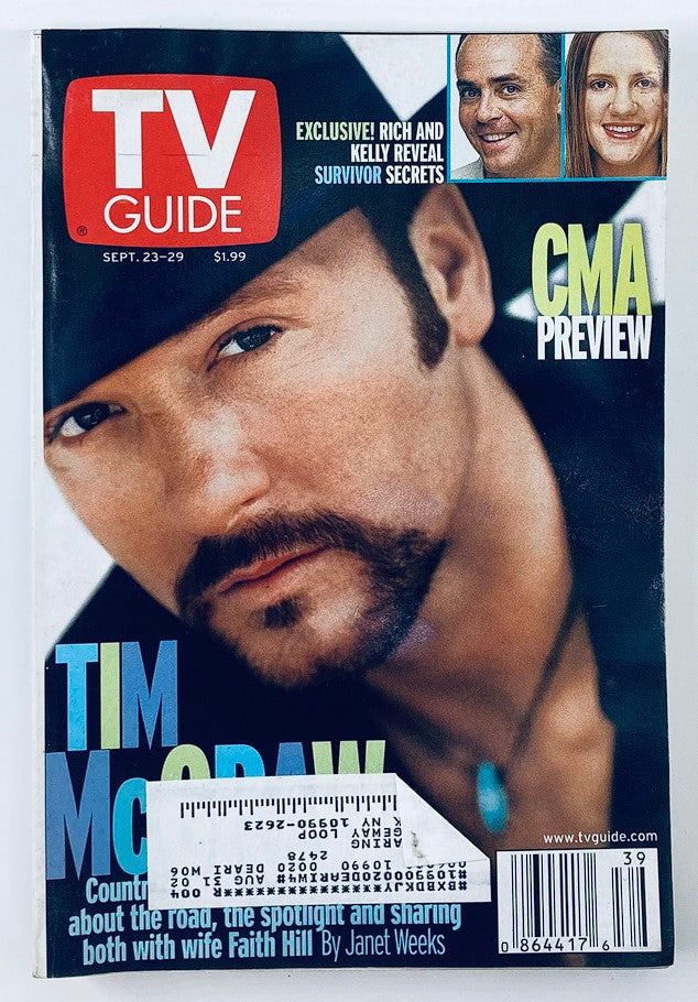 TV Guide Magazine September 23 2000 Richard Hatch, Tim McGraw NY Metro Ed.