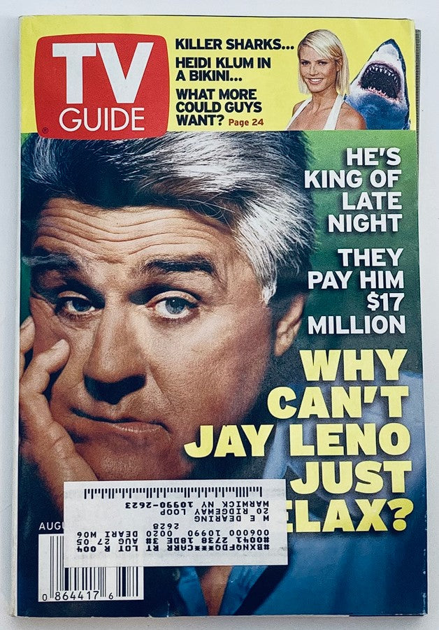 TV Guide Magazine August 9 2003 Heidi Klum and Jay Leno NY Metro Ed.