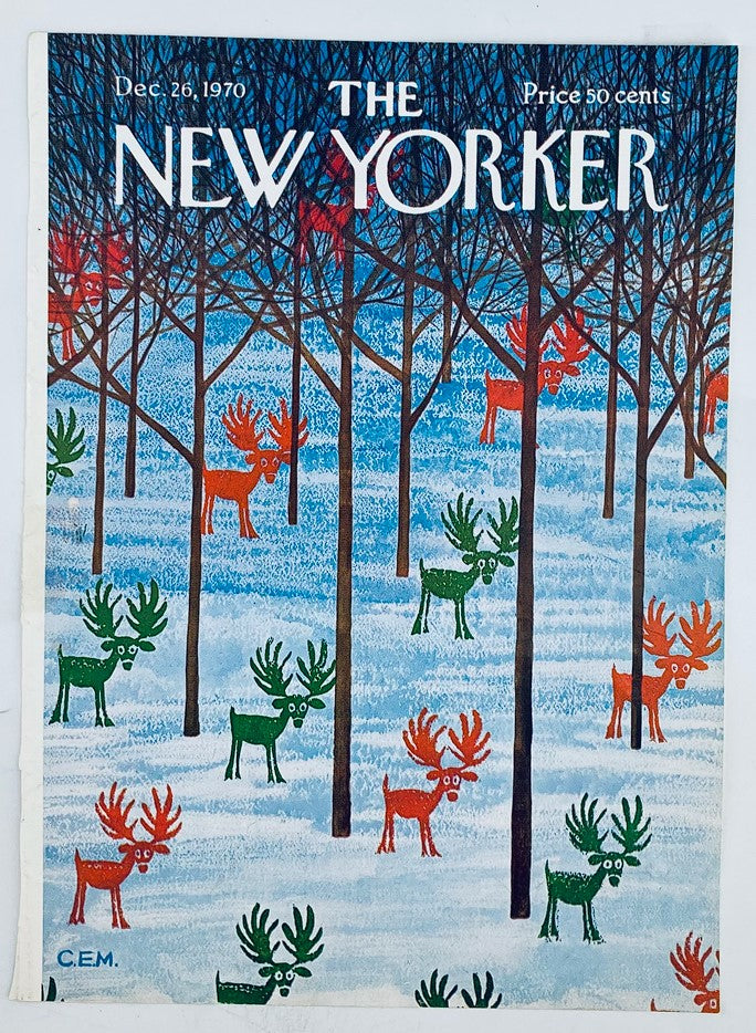 COVER ONLY The New Yorker December 26 1970 Red Green Reindeers by Charles Martin