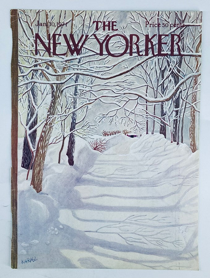 COVER ONLY The New Yorker January 30 1971 Country Road in the Winter by Karasz