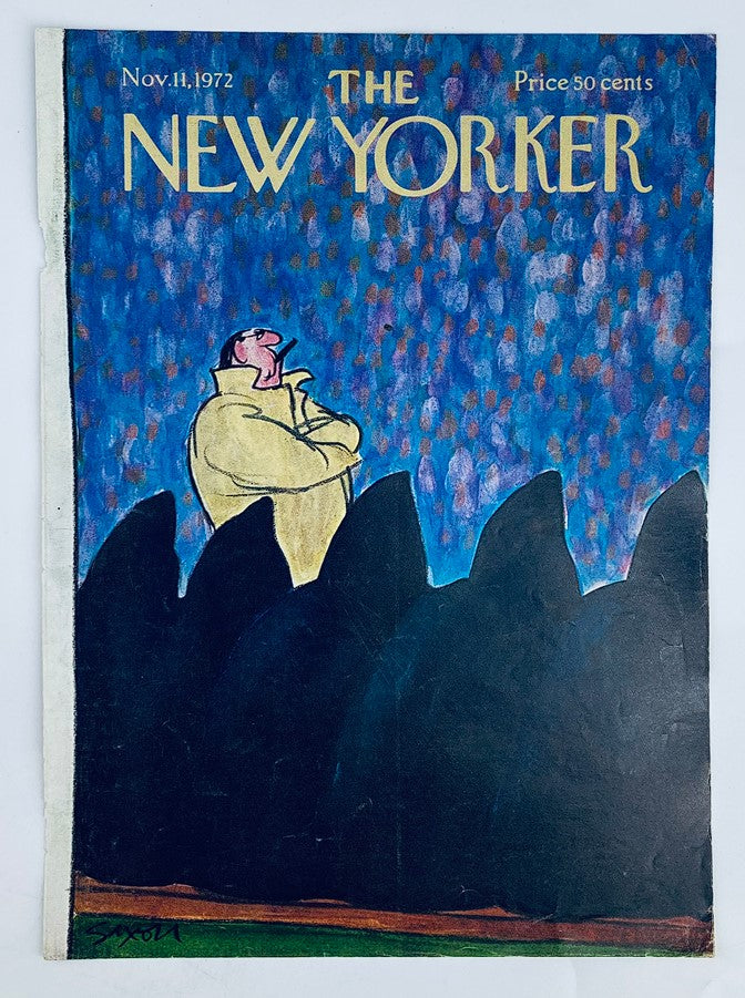 COVER ONLY The New Yorker November 11 1972 Man on a Hill by Charles Saxon