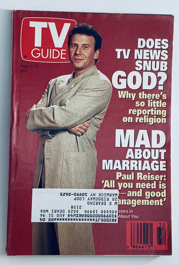 TV Guide Magazine August 6 1994 Paul Reiser Mad About Marriage NY Metro Ed.