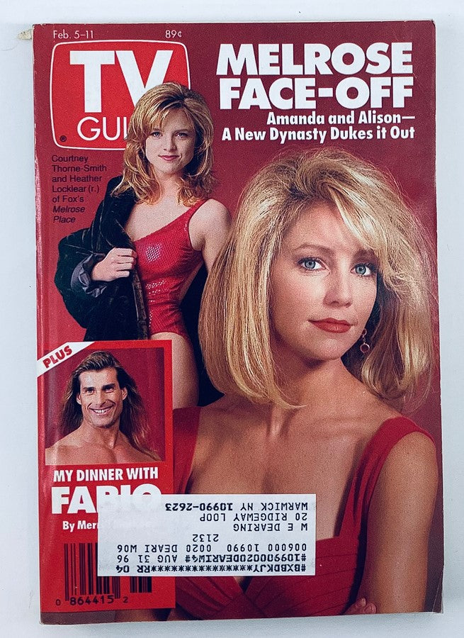 TV Guide Magazine February 5 1994 Fabio, Heather Locklear NY Metro Ed.