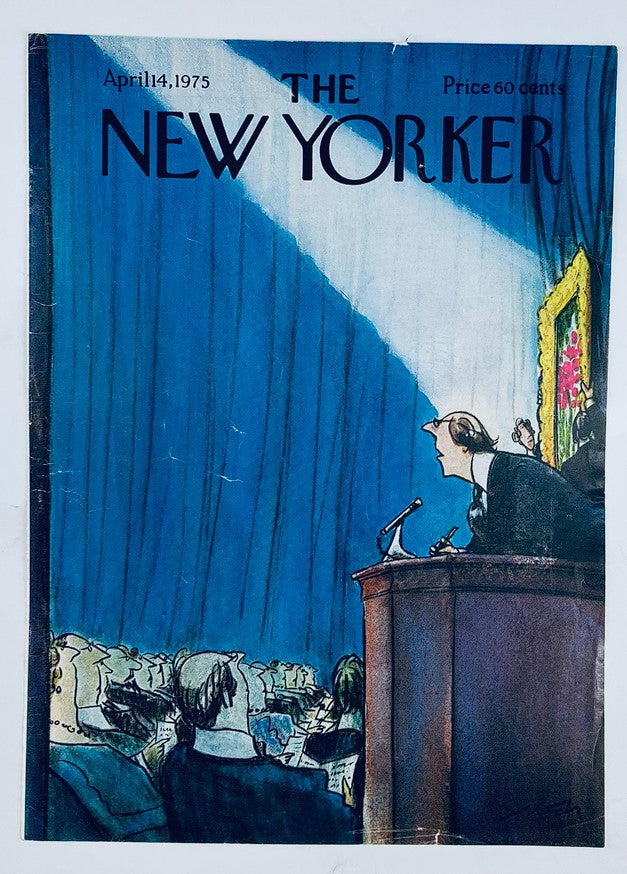 COVER ONLY The New Yorker April 14 1975 The Speech by Charles Saxon No Label